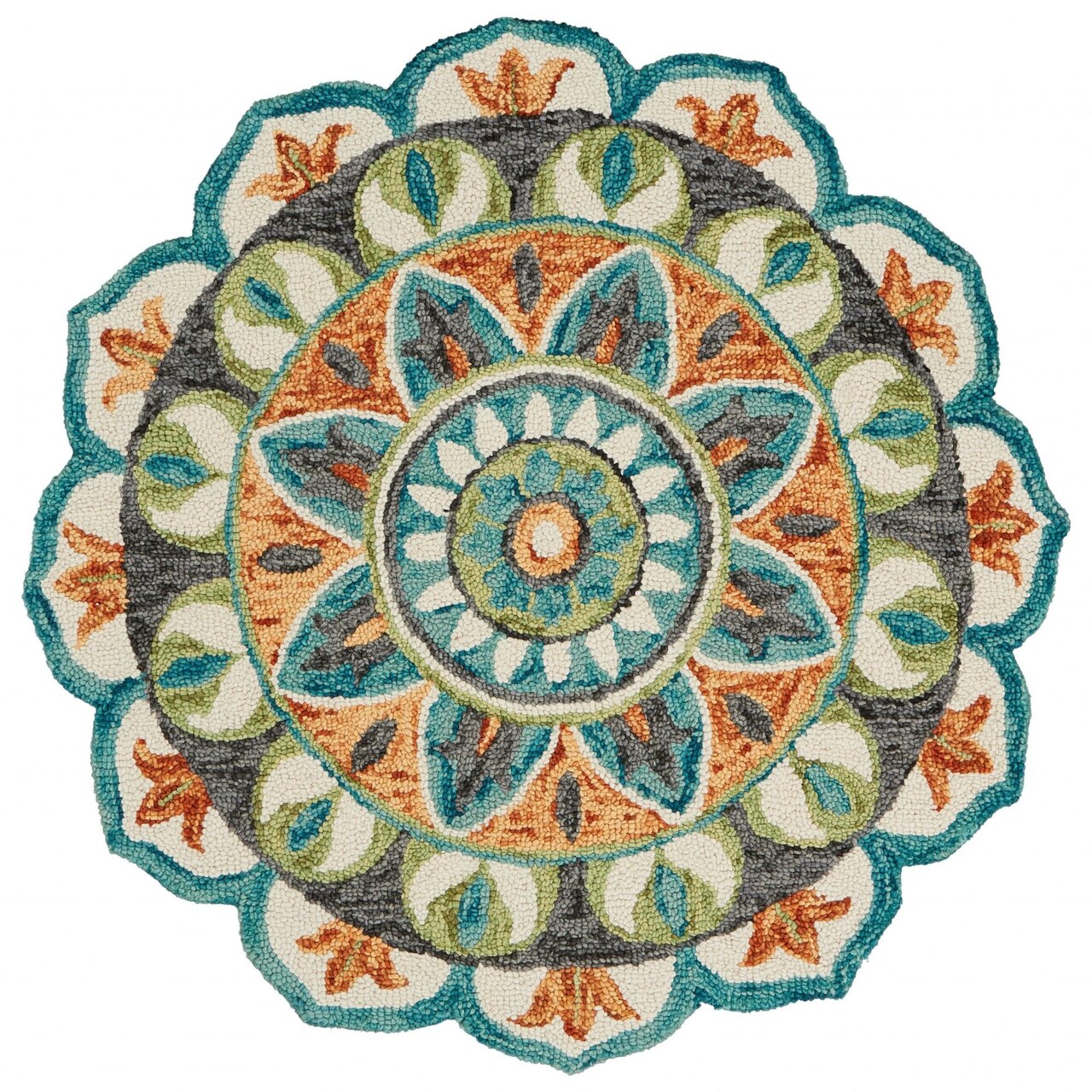 Edge Collections - 4' - Multicolor - Floral Medallion Area Rug for Stylish Floors - 1 Piece